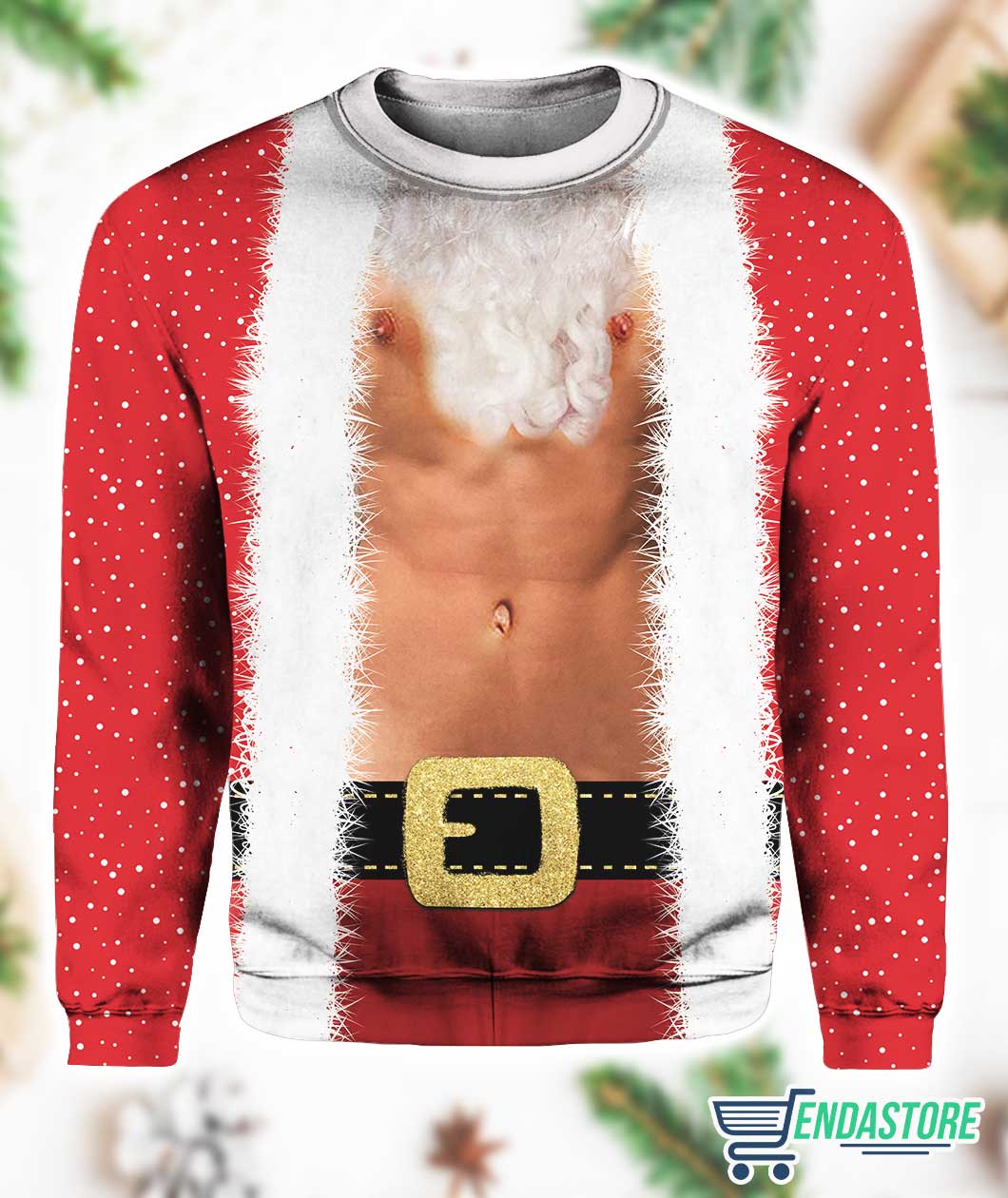 Bearded Muscle 3D Ugly Christmas Sweater - Holiday Gift product image 3