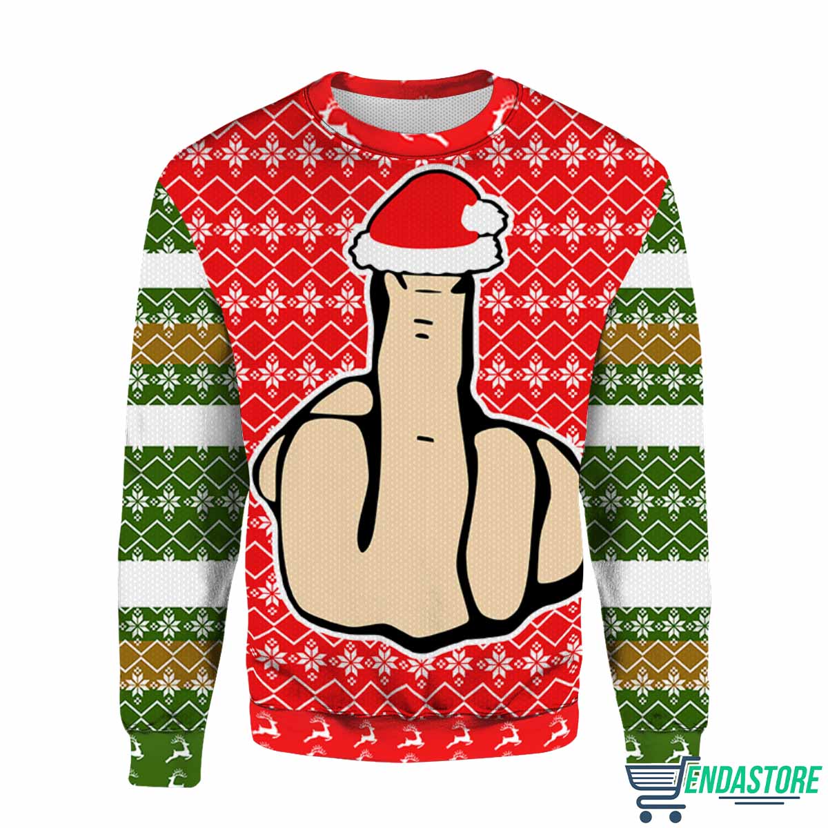 Middle Finger Offensive 3D Ugly Christmas Sweater - Holiday Gift product image