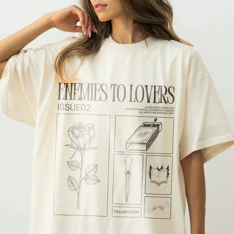 Enemies Lovers Morally Grey Romantasy Retro Reader - Adult & Kids T-Shirts, Sweatshirts & Hoodies apparel design preview 1