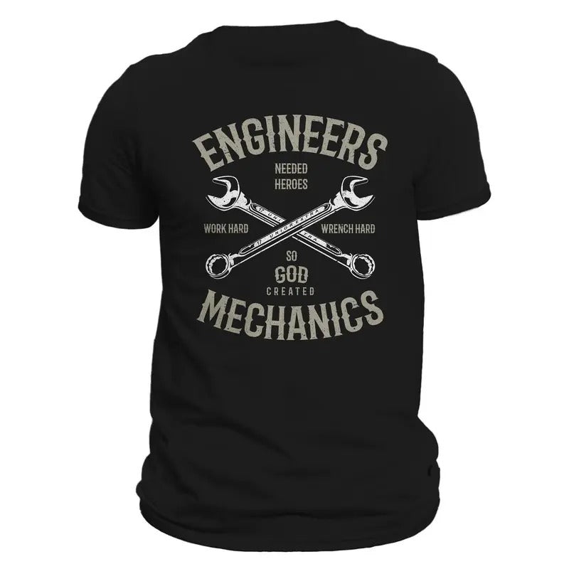 Engineers Needed Heroes So God Created Mechanics - Adult & Kids T-Shirts, Sweatshirts & Hoodies apparel design preview 1