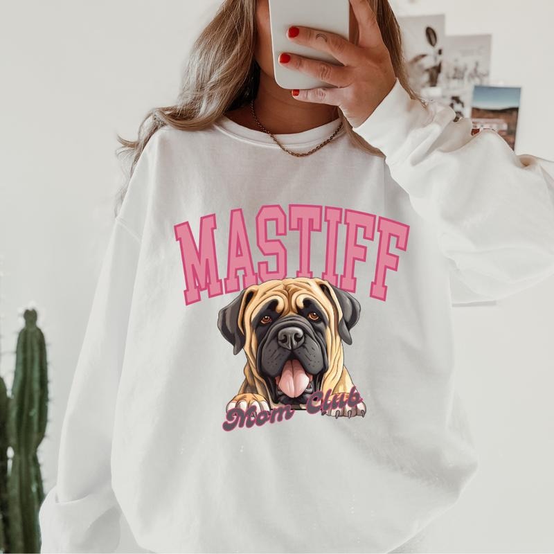 English Mastiff Dog Mom Club Relaxed Fit Printed USA - Adult & Kids T-Shirts, Sweatshirts & Hoodies apparel design preview 1