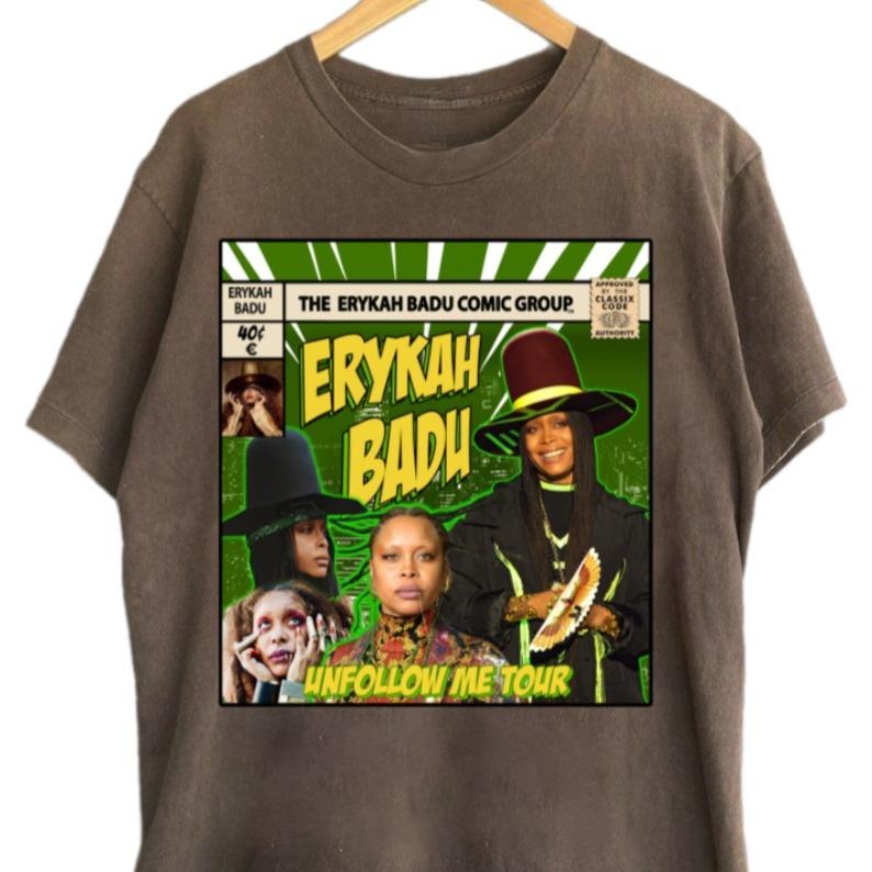 Erykah Badu Comic Vintage 90s Music Baduizm Mama'S - Adult & Kids T-Shirts, Sweatshirts & Hoodies apparel design preview 1