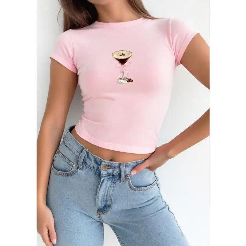 Espresso Martini Pink Bow Baby Cute T - Adult & Kids T-Shirts, Sweatshirts & Hoodies apparel design preview 1