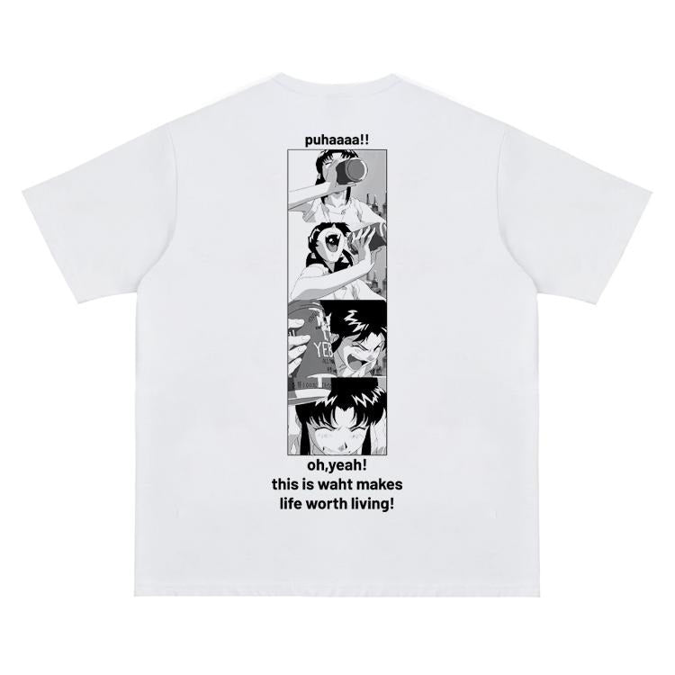 Eva "Misato Katsuragi" Vintage Anime 100% Cotton - Adult & Kids T-Shirts, Sweatshirts & Hoodies apparel design preview 1