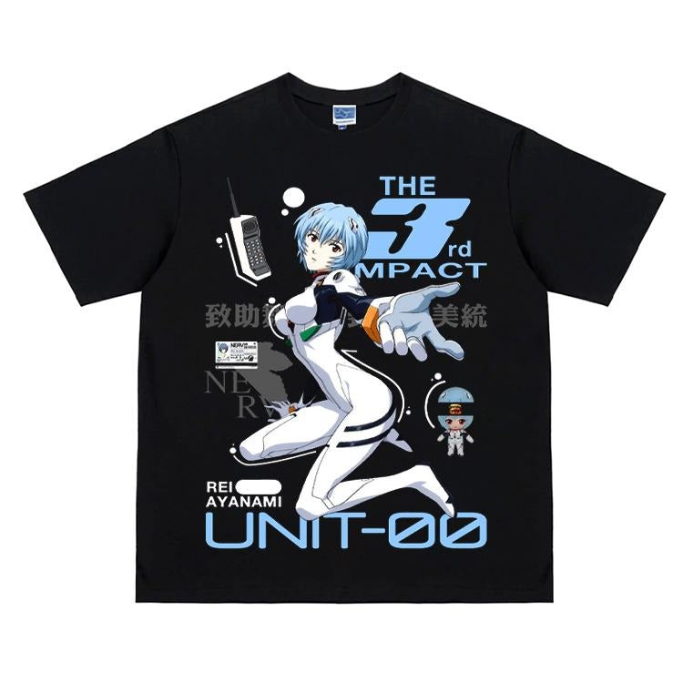 Eva "Rei Ayanami Frenzy" Vintage Anime 100% Cotton - Adult & Kids T-Shirts, Sweatshirts & Hoodies apparel design preview 1