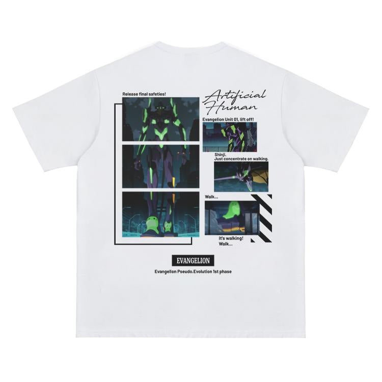 Eva "Unit01 Activation" Vintage Anime 100% Cotton - Adult & Kids T-Shirts, Sweatshirts & Hoodies apparel design preview 1