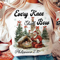 Every Knee Shall Bow Nativity Scene Santa Vintage - Adult & Kids T-Shirts, Sweatshirts & Hoodies apparel design preview 1