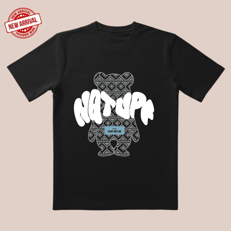 'Black Bear Totem' Geometric White Text All Day - Adult & Kids T-Shirts, Sweatshirts & Hoodies apparel design preview 1