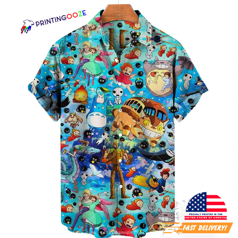 Everyone Is Here Ghibli Characters Hawaiian - Adult & Kids T-Shirts, Sweatshirts & Hoodies apparel design preview 1