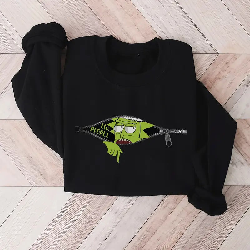Ew People Funny Rick Cartoon Xmas 2024 - Adult & Kids T-Shirts, Sweatshirts & Hoodies apparel design preview 1