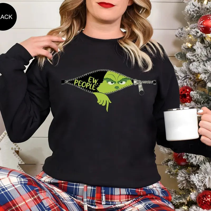 Ew People Grinc Grinchy Funny Party Family Matching - Adult & Kids T-Shirts, Sweatshirts & Hoodies apparel design preview 1