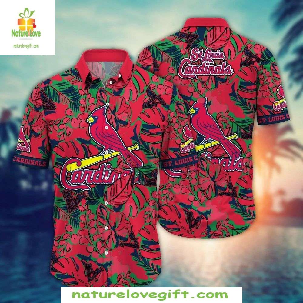 St Louis Cardinals MLB Hawaiian Red Aloha Baseball - Adult & Kids T-Shirts, Sweatshirts & Hoodies apparel design preview 1