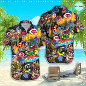 FC Cincinnati Stingers Reds Hawaiian - Adult & Kids T-Shirts, Sweatshirts & Hoodies apparel design preview 1