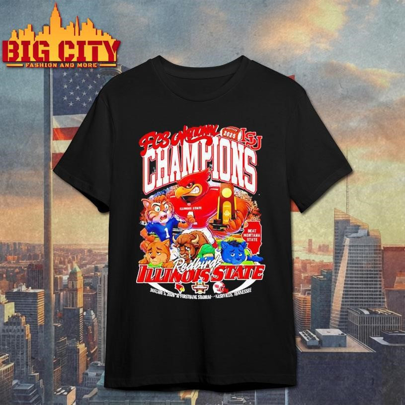 FCS National 2025 ISU Champions Redbirds Illinois - Adult & Kids T-Shirts, Sweatshirts & Hoodies apparel design preview 1