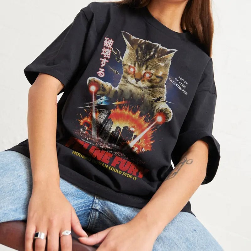 FELINE FURY Summer Cotton Menswear S 3XL Soft Top - Adult & Kids T-Shirts, Sweatshirts & Hoodies apparel design preview 1