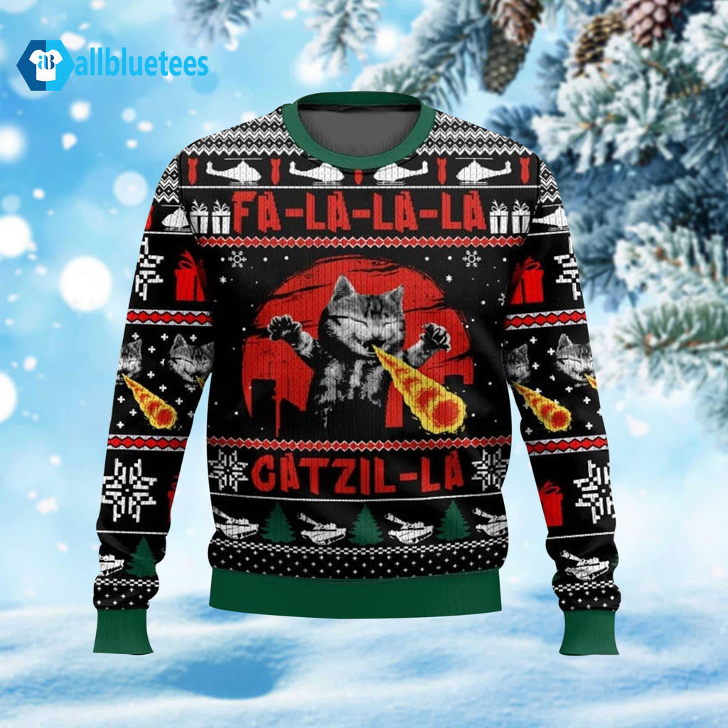 Fa La La La Catzil-la Ugly Christmas Sweater - Holiday Gift product image