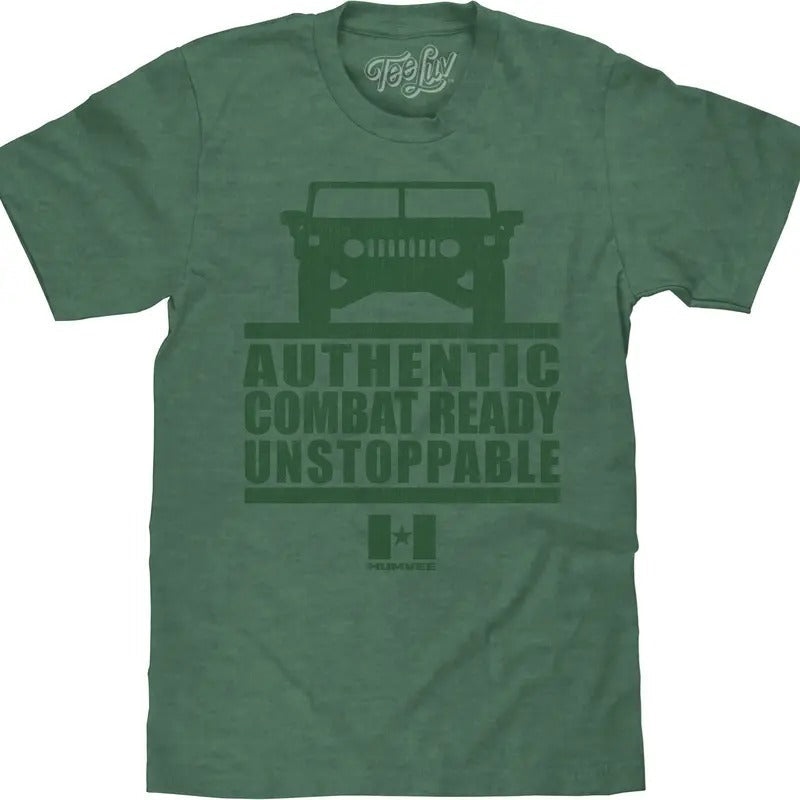 Faded Humvee Forest Green Heather - Adult & Kids T-Shirts, Sweatshirts & Hoodies apparel design preview 1