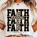 Faith Cross Leopard Print Christian Based - Adult & Kids T-Shirts, Sweatshirts & Hoodies apparel design preview 1