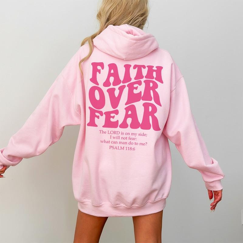 Faith Over Fear Christian Bible Verse Jesus Church - Adult & Kids T-Shirts, Sweatshirts & Hoodies apparel design preview 1