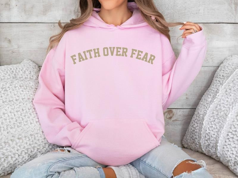 Faith Over Fear Christian Bible Verse Jesus - Adult & Kids T-Shirts, Sweatshirts & Hoodies apparel design preview 1
