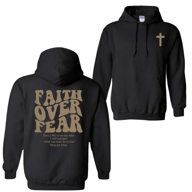 Faith Over Fear Christian Jesus - Adult & Kids T-Shirts, Sweatshirts & Hoodies apparel design preview 1
