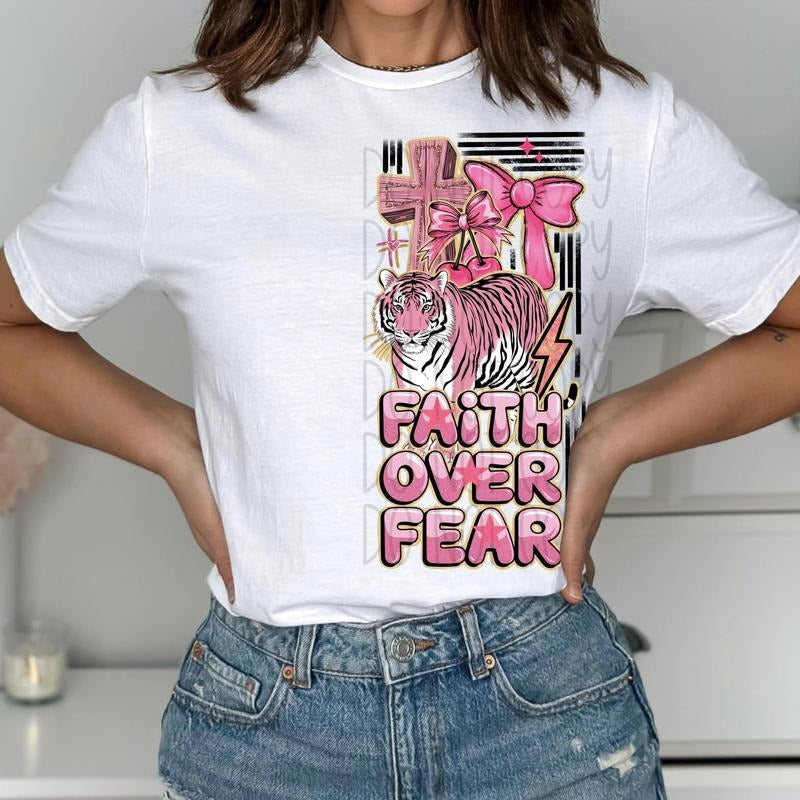 Faith Over Fear Pink Tiger DTF Transfers THIS IS NOT - Adult & Kids T-Shirts, Sweatshirts & Hoodies apparel design preview 1