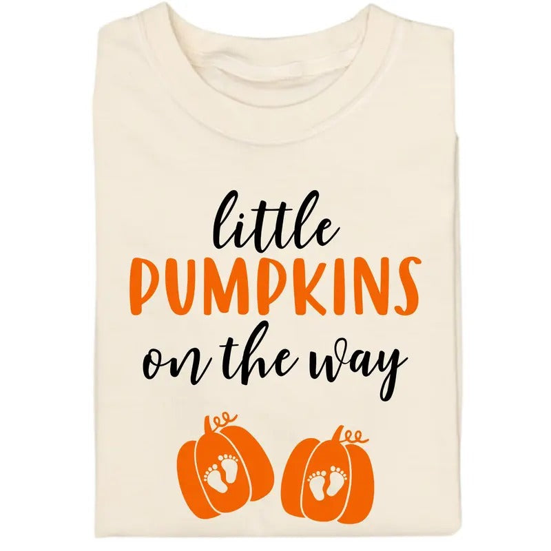 Vintage Little Pumpkins Way Thanksgiving Pregnancy - Adult & Kids T-Shirts, Sweatshirts & Hoodies apparel design preview 1