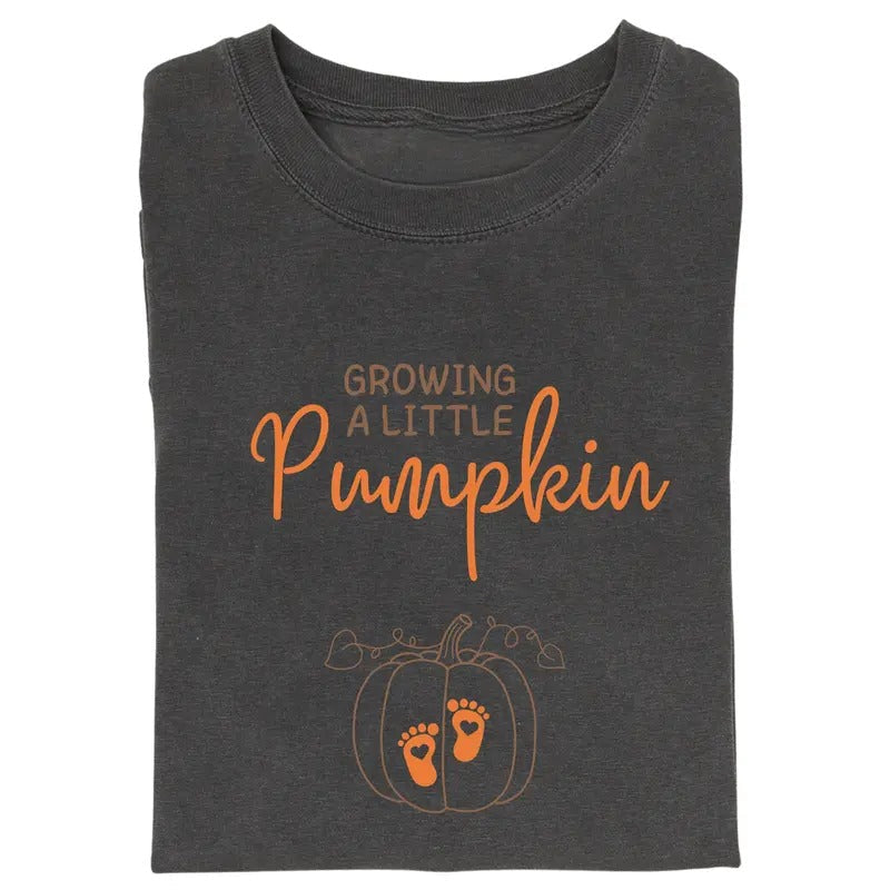 Vintage Growing Little Pumpkin Thanksgiving Pregnancy - Adult & Kids T-Shirts, Sweatshirts & Hoodies apparel design preview 1