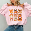Fall Coquette Bow Pumpkin Vintage Girly Cute Spooky - Adult & Kids T-Shirts, Sweatshirts & Hoodies apparel design preview 1