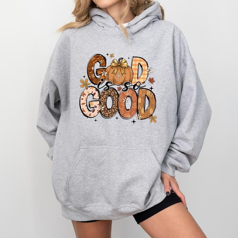 Fall Pumpkin God Is So Good Vintage Autumn Christian - Adult & Kids T-Shirts, Sweatshirts & Hoodies apparel design preview 1
