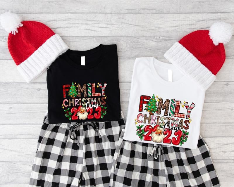 Family Crew 2023 Matching Party Winter Big Xmas - Adult & Kids T-Shirts, Sweatshirts & Hoodies apparel design preview 1