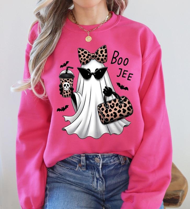 Fancy Boujee Ghost Halloween Bow Coquette Western - Adult & Kids T-Shirts, Sweatshirts & Hoodies apparel design preview 1