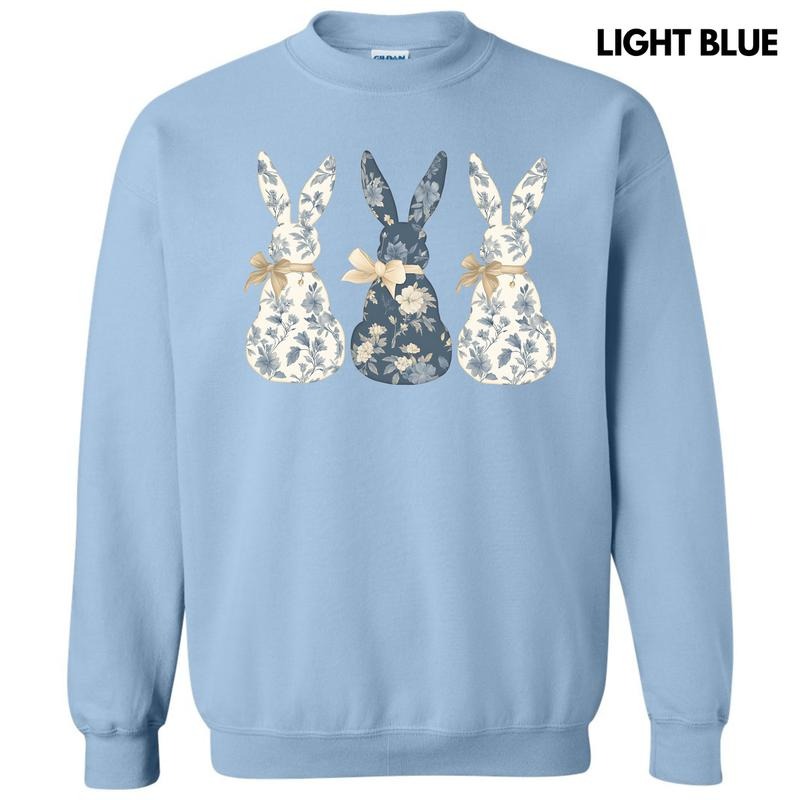 Fancy Floral Bunny Trio 'NLB' - Adult & Kids T-Shirts, Sweatshirts & Hoodies apparel design preview 1