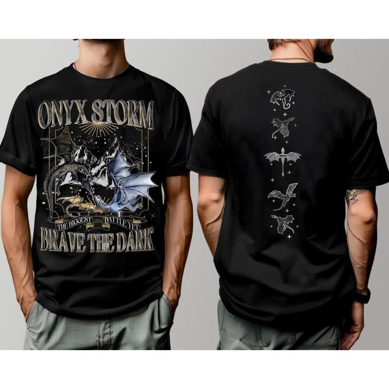 Onyx Storm Biggest Battle Yet Brave Dark Fantasy Book - Adult & Kids T-Shirts, Sweatshirts & Hoodies apparel design preview 1