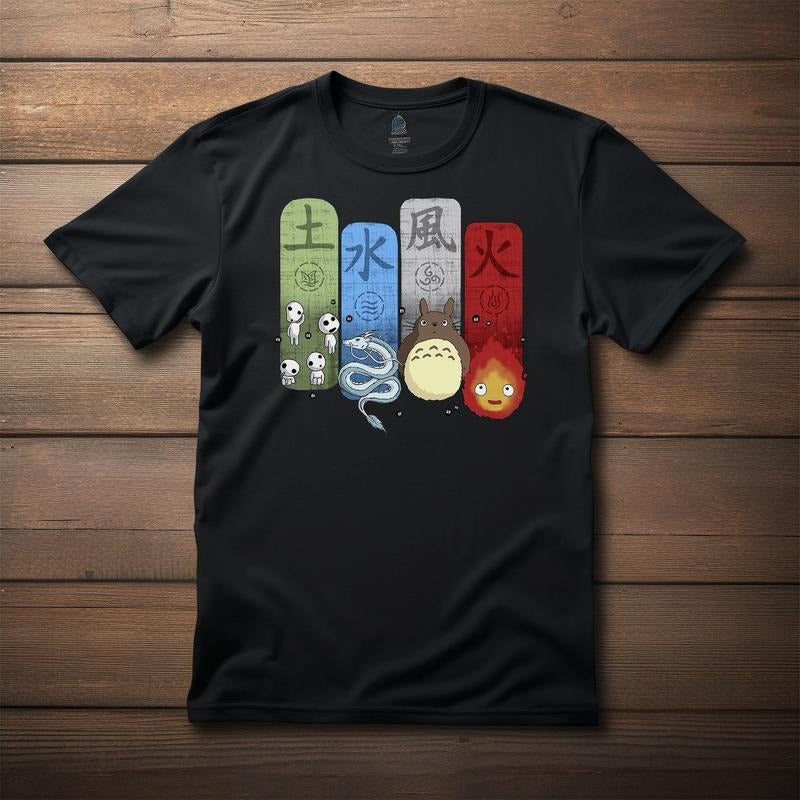 Fantasy Forest Elements Japan Anime Movie Fan - Adult & Kids T-Shirts, Sweatshirts & Hoodies apparel design preview 1