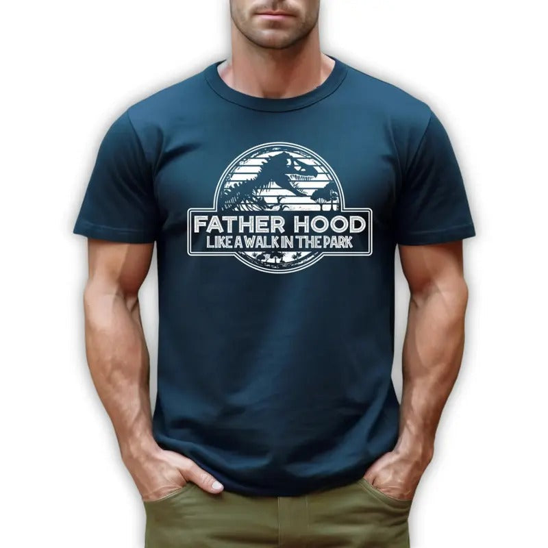 Fatherhood Like Walk Park Dinosaur Dad New - Adult & Kids T-Shirts, Sweatshirts & Hoodies apparel design preview 1
