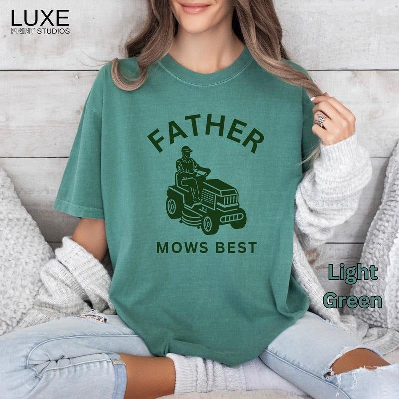 Him Mowing Dad Lawnmower Father Mows Best Landscaping - Adult & Kids T-Shirts, Sweatshirts & Hoodies apparel design preview 1