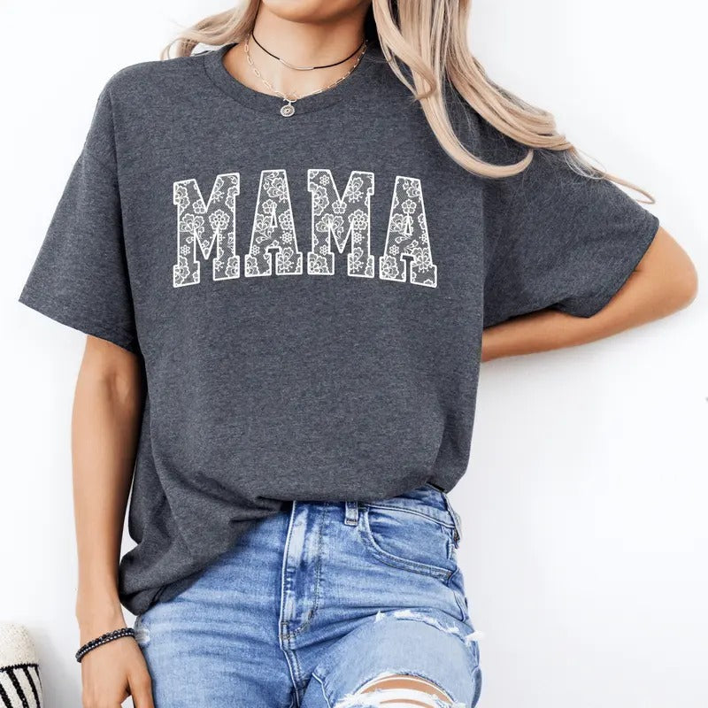 Faux Lace Mama Short Sleeve - Adult & Kids T-Shirts, Sweatshirts & Hoodies apparel design preview 1