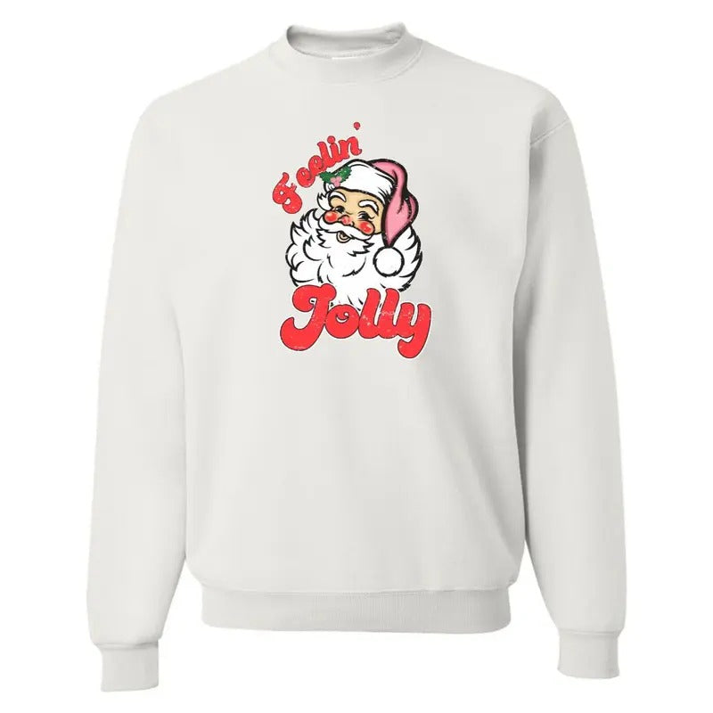 'Feelin' Jolly' Santa Cozy - Adult & Kids T-Shirts, Sweatshirts & Hoodies apparel design preview 1