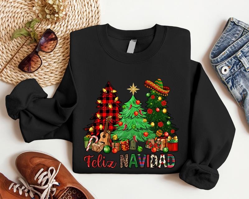 Feliz Navidad Spanish Family Matching Mexican Merry - Adult & Kids T-Shirts, Sweatshirts & Hoodies apparel design preview 1
