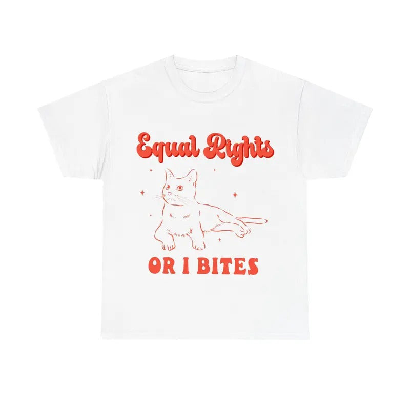 Feminist Cat Equal Rights I Bites Equality - Adult & Kids T-Shirts, Sweatshirts & Hoodies apparel design preview 1