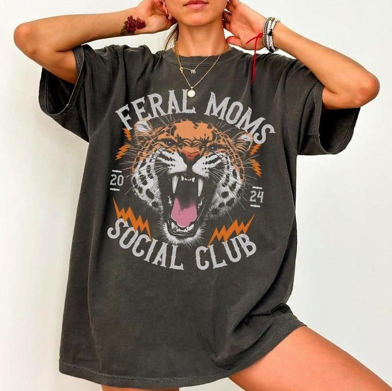 Feral Moms Social Club Vintage Mom Somebody'S Wife - Adult & Kids T-Shirts, Sweatshirts & Hoodies apparel design preview 1