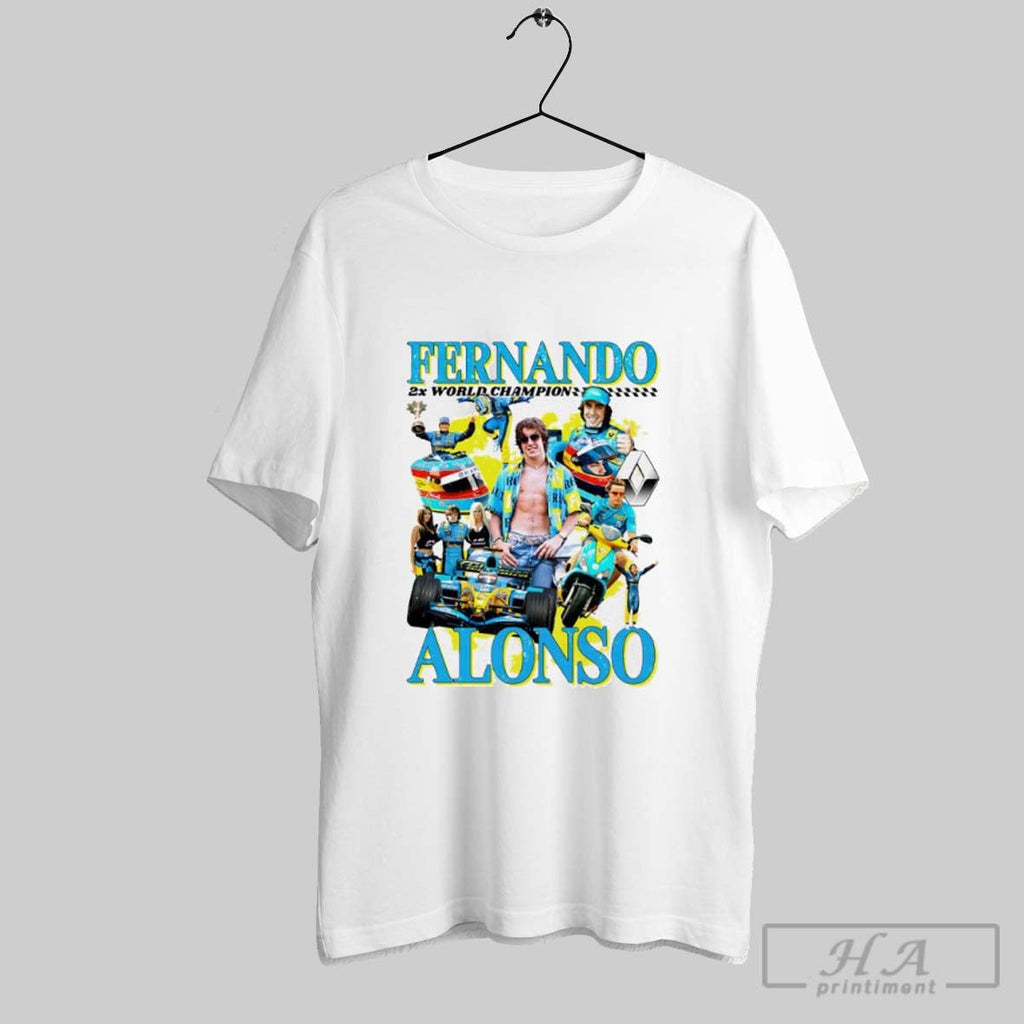 Fernando Alonso 2x World Champion - Adult & Kids T-Shirts, Sweatshirts & Hoodies apparel design preview 1
