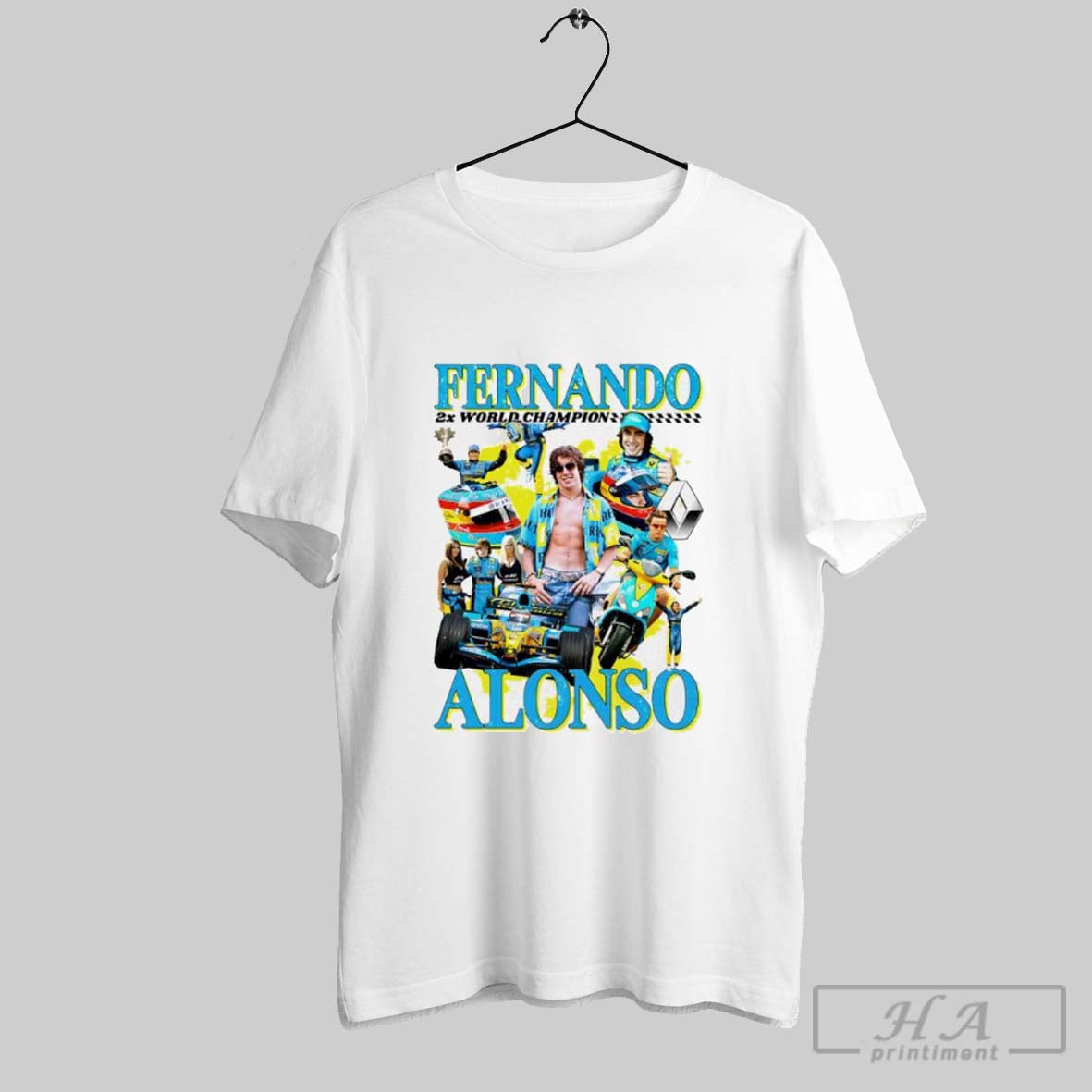 Fernando Alonso 2x World Champion - Adult & Kids T-Shirts, Sweatshirts & Hoodies apparel design preview 1