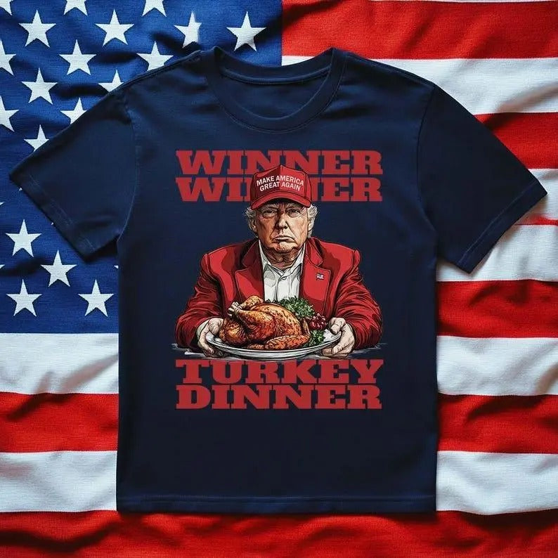Festive Funny Truump Thanksgiving Winner Turkey - Adult & Kids T-Shirts, Sweatshirts & Hoodies apparel design preview 1