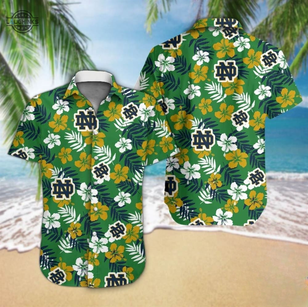 Fighting Irish Notre Dame Hawaiian Football Softball - Adult & Kids T-Shirts, Sweatshirts & Hoodies apparel design preview 1