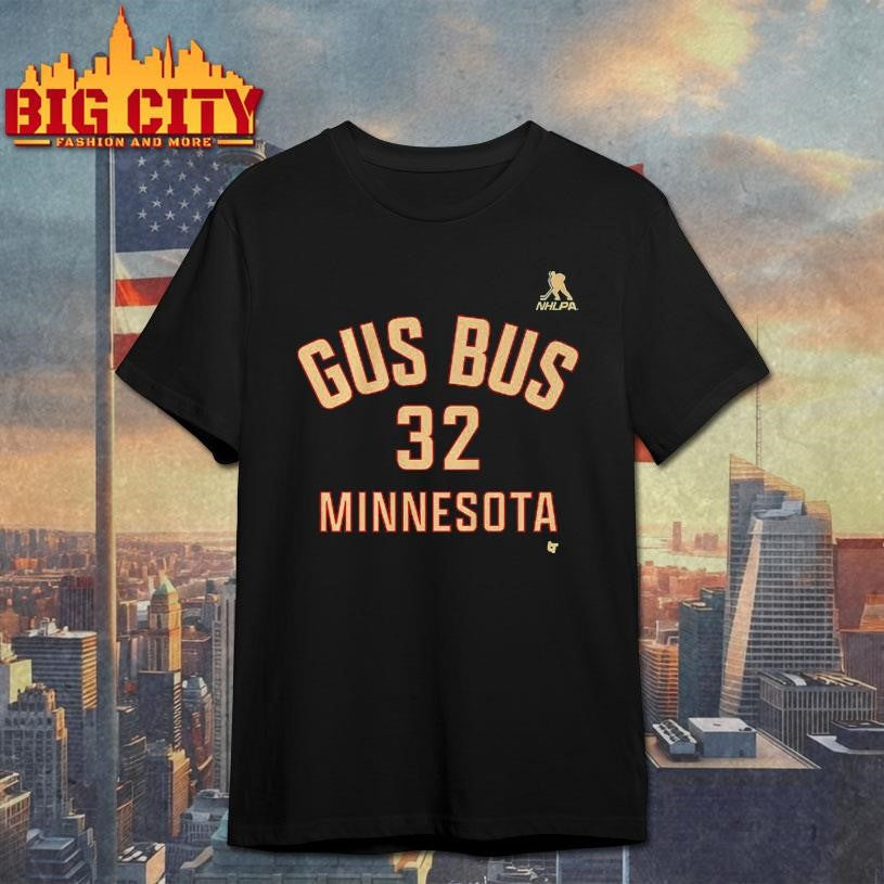 Filip Gustavsson Minnesota Gus Bus #32 - Adult & Kids T-Shirts, Sweatshirts & Hoodies apparel design preview 1