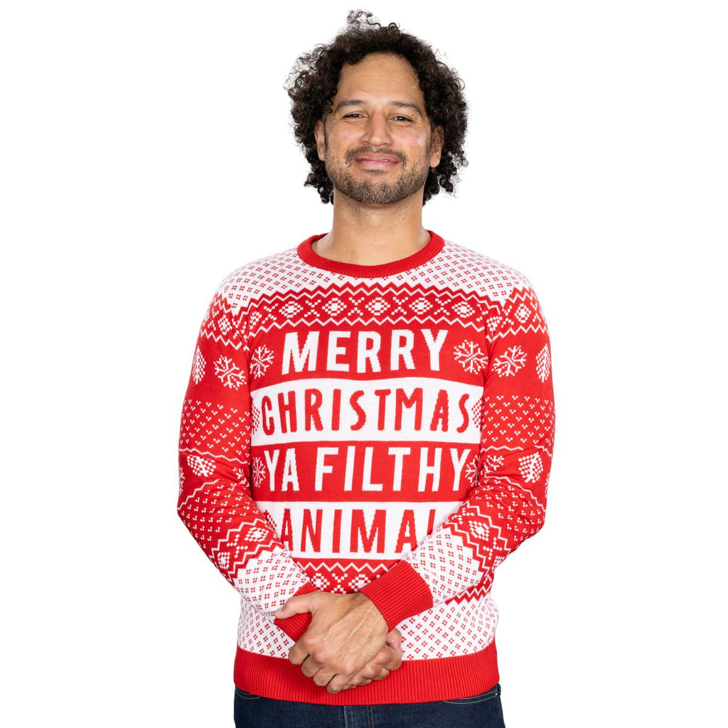 Filthy Animal Adult Unisex Ugly Christmas Holiday Red Ugly Christmas Sweater - Holiday Gift product image