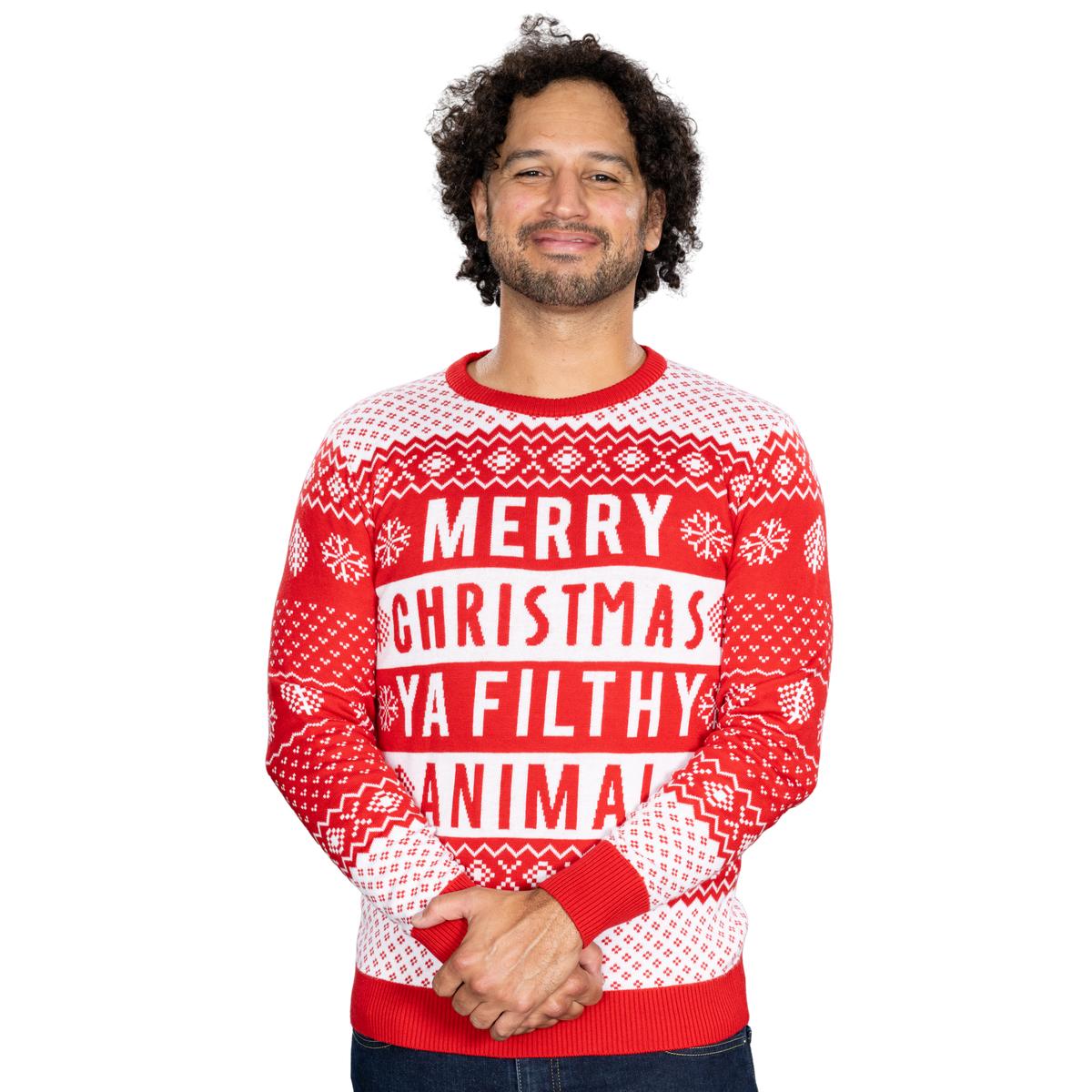 Filthy Animal Adult Unisex Ugly Christmas Holiday Red Ugly Christmas Sweater - Holiday Gift product image