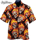 Fire Skull Halloween Hawaiian - Adult & Kids T-Shirts, Sweatshirts & Hoodies apparel design preview 1